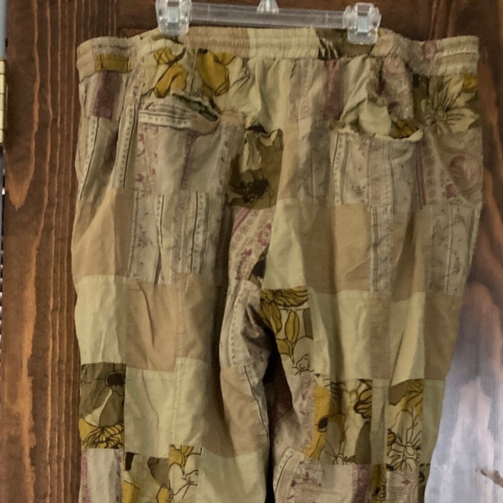 Anthropologie Jogger Pants Patchwork Hippie Boho Festival Indie Womens L Pull On - Picture 3 of 6